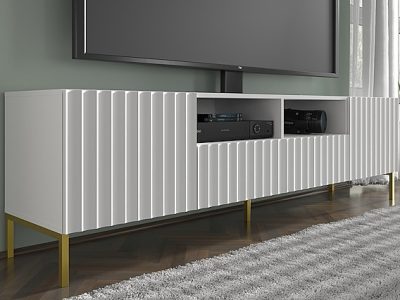 Телевизионная тумба белая или черная WAVE RTV 2D2S